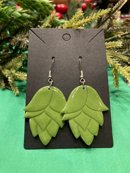 Hop Earrings - Clay Hooped Or Studded Handmade Hop Earrings